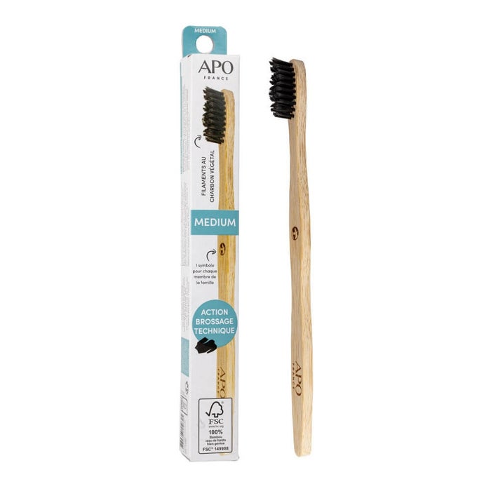 Medium bamboo toothbrush Adults APO France