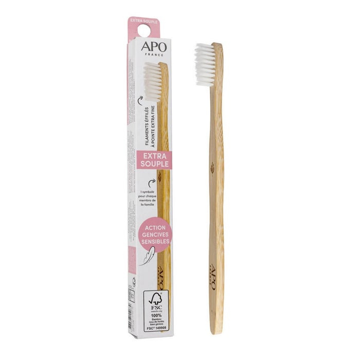 Extra soft bamboo toothbrush Adults APO France