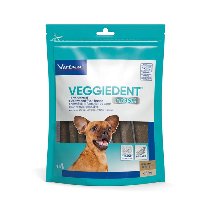 Dog chews 15 strips Veggiedent Fresh Virbac