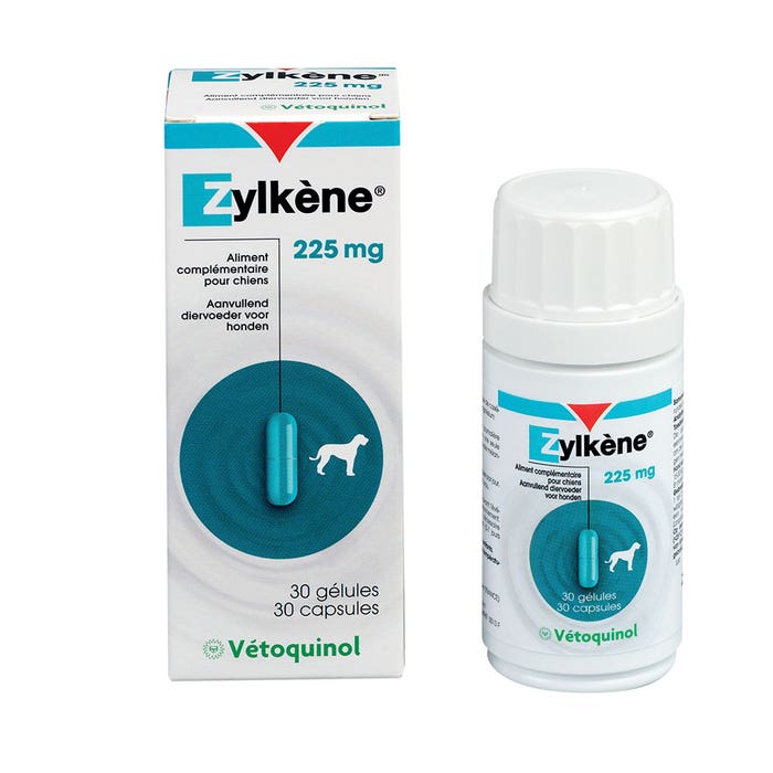 Complementary food with relaxing effect 225mg 30 capsules Zylkène Medium dogs Vetoquinol