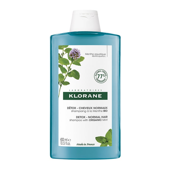 Anti Pollution Detox Shampoo 400ml Menthe Aquatique organic Klorane