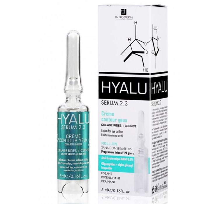Eye contour cream targeting wrinkles and dark circles 5ml Hyalu Sérum 2.3 Innoderm
