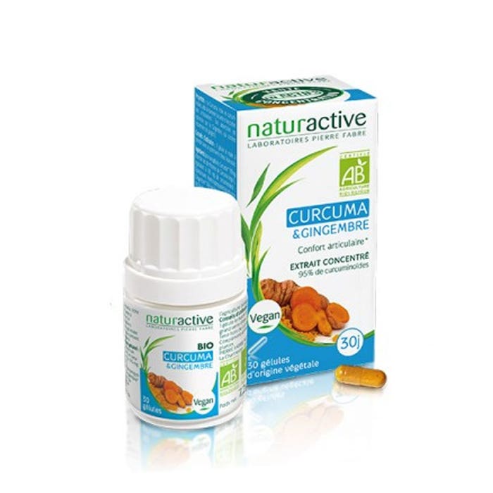 Organic turmeric and ginger 30 capsules Joint Comfort Naturactive