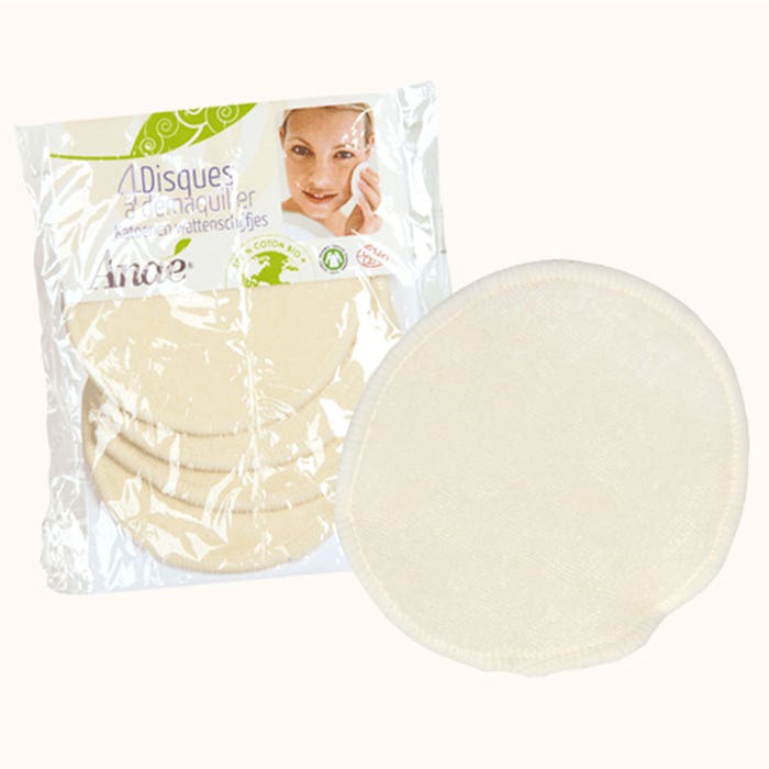 Washable make-up remover discs x4 Anae