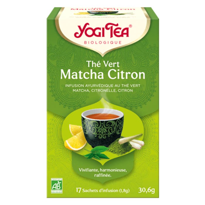 Organic Matcha Lemon Green Tea 17 Sachets Yogi Tea