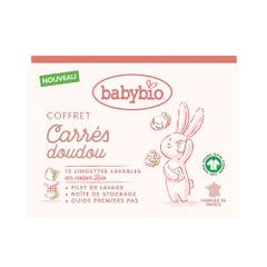 Babybio Giftboxes Carres Doudou Bioes 12 Wipes + Washing Net