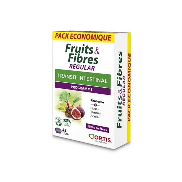 Fruit And Fibre Regular Intestinal Transit 45 Tablets Ortis