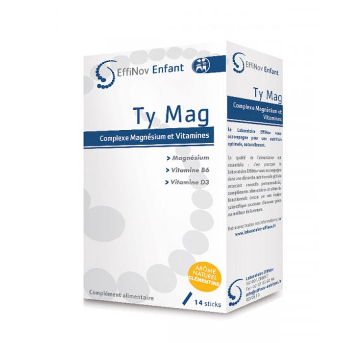 Ty Mag 14 sticks Children Magnesium and Vitamins complex Effinov Nutrition