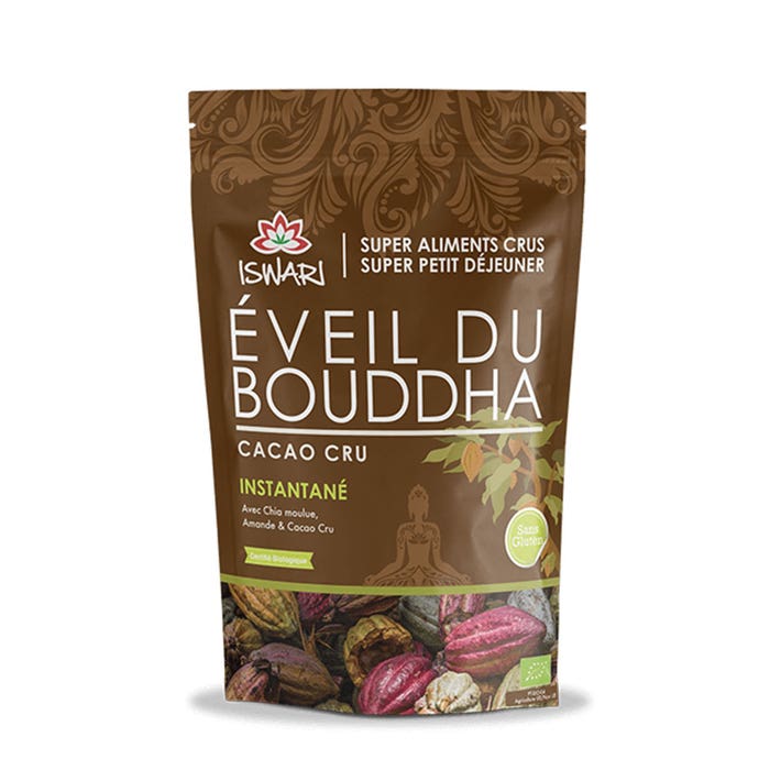 Cacao Cru instant Bioes 360g Eveil du Bouddha Super breakfast Iswari