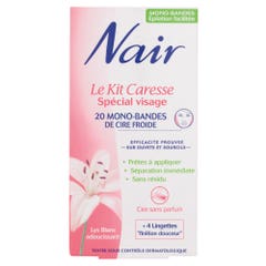 Nair Special Face Caress Kit 20 mono Strips + 4 Wipes