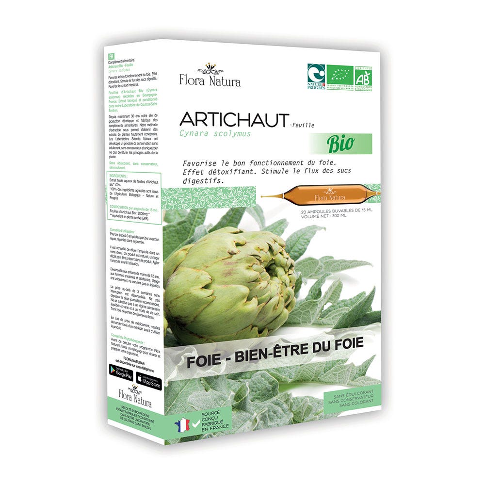 Flora Natura Artichoke Bioes Liver and liver wellbeing 20 ampulas