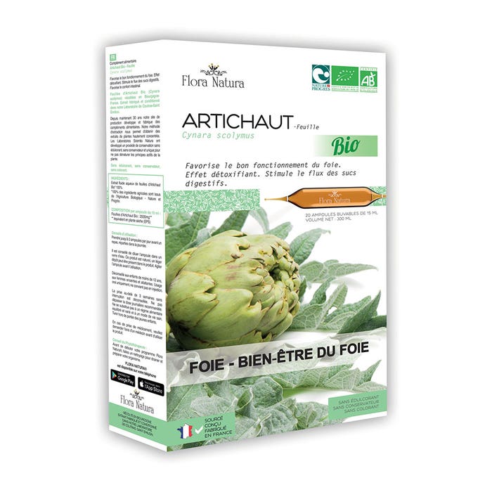 Artichoke Bioes 20 ampulas Liver and liver wellbeing Flora Natura