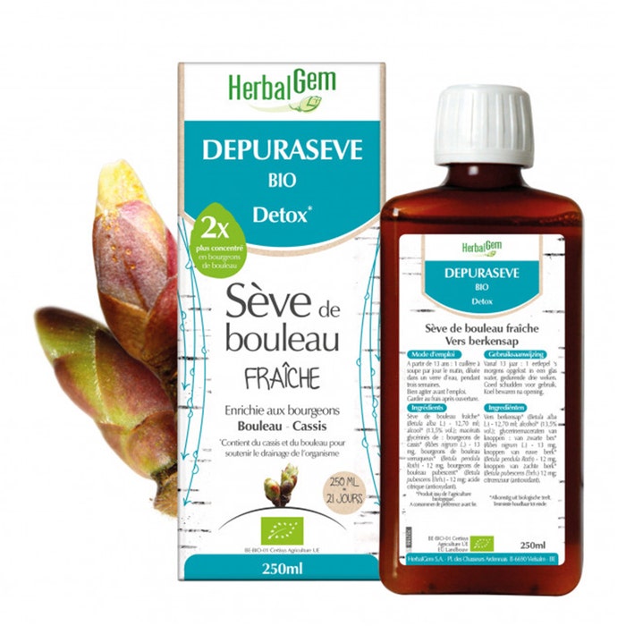 Depuraseve Detox Fresh Birch Sap 250ml Herbalgem