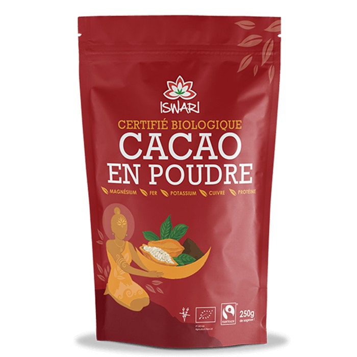Iswari Cacao Cru Organic Fairtrade Cacao Cru powder 250g