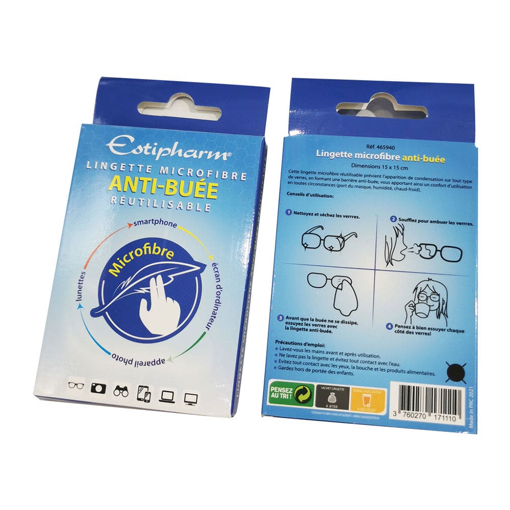 Estipharm Reusable anti-bibre microfibre Wipes 1 unit