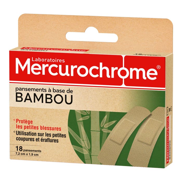 Bamboo-based Plasters 18 units Mercurochrome