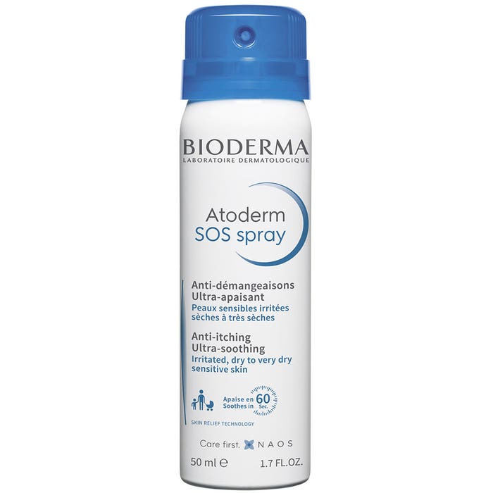 Bioderma Atoderm SOS Anti-Itching Ultra-Soothing Spray Peaux atopiques 50ml