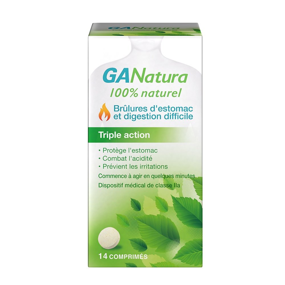 GaNatura Heartburn and digestion relief triple-action relief 14 tablets
