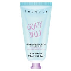 Inuwet Travel Size Crazy Jelly Natural Sugar Scrubs Face Turquoise with Monoï Perfumes 20ml