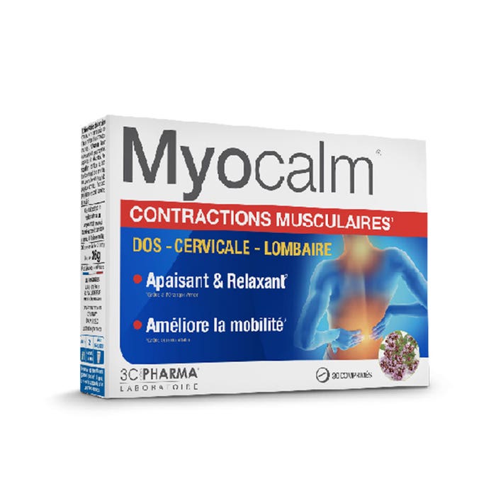 3C Pharma Myocalm Muscular Contractions 30 Tablets 30 Comprimes