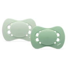 Dodie Eco-designed anatomical soothers Green 6 months and Plus x2