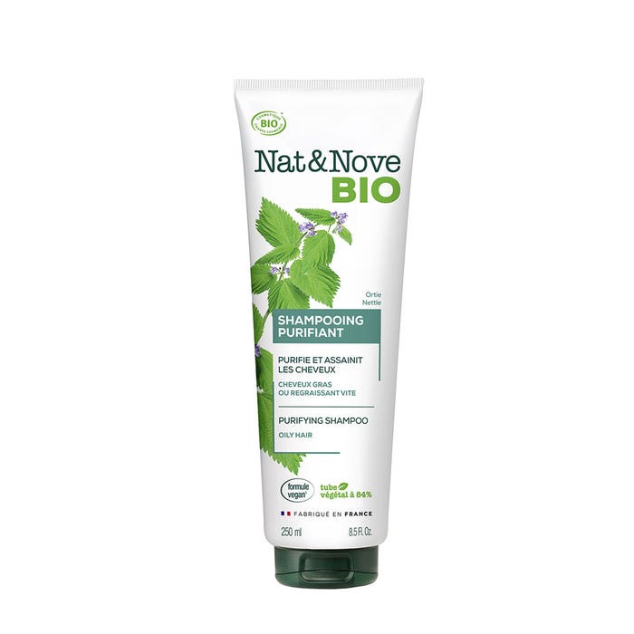 purifying organic shampoo 250ml greasy hair or hair that regresses quickly NAT&NOVE BIO
