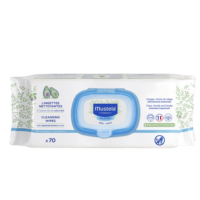 Baby Cleansing Wipes Normal Skin X 70 X70 Peaux Normales Mustela