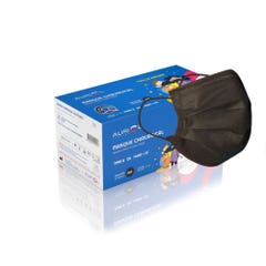 Auriol 3-layer Black Surgical Mask for Children CE Marking - Standard EN14683-2019 TYPE II x50