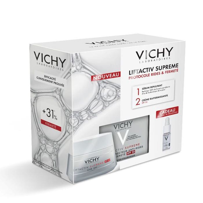 Firming Day Cream SPF30 + HA Filler plumping serum 50ml et sérum HA Filler 10ml offert Liftactiv Supreme Vichy