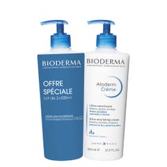 Bioderma Atoderm Ultra-nourishing body cream Ultra-nourrissant Peaux sensibles normales à sèches 2x500ml