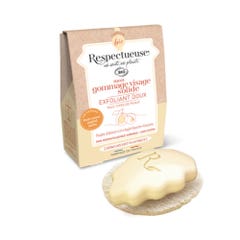 Respectueuse My Organic Gentle Scrubs solid face scrub + free plant soap holder 35g