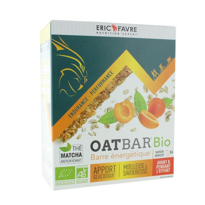 Oat Bar Bioes 6 bars of 55g Snacking Healthy Apricot flavour Eric Favre