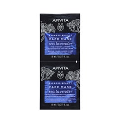 Apivita Express Beauty Hydrating &amp; Anti-Pollution Face Masks with Sea Lavender 2x8ml