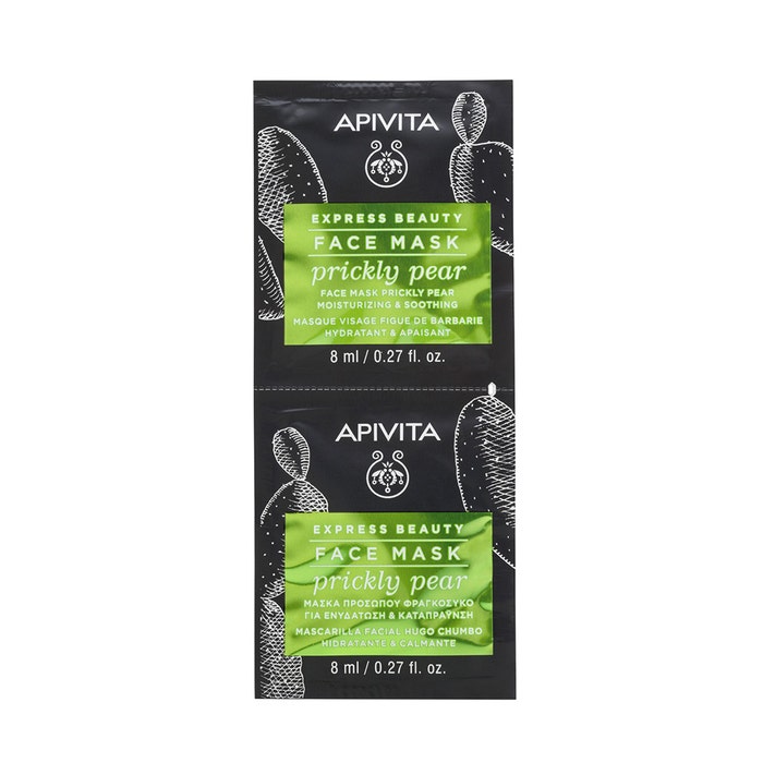 Prickly Pear Hydrating & Soothing Face Masks 2x8ml Express Beauty Apivita