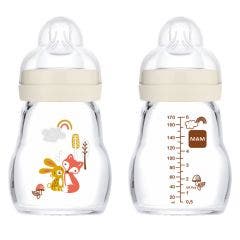Glass Baby Bottle Premium Flow 1 From Birth - 170 ml Mam