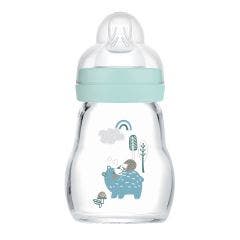 Nature Glass Baby Bottle Aqua Teat Flow 1 Mam