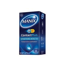 Préservatifs finesse et extra lubrification x24 Contact Plus Manix
