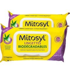 Lingettes Biodégradables au gel d'Aloe Vera 2x72 Mitosyl