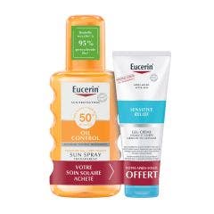 Duo Sun Oil Control transparent SPF 50 + Mini SUN SENSITIVE RELIEF After-Sun OFFERED Sun Protection Eucerin