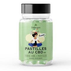 Pastilles au CBD 10mg Pomme sans sucre x 40 bonbons CBD Delicure