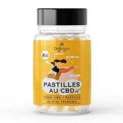 Pastilles au CBD 10mg Miel Français x40 Bonbons CBD Delicure