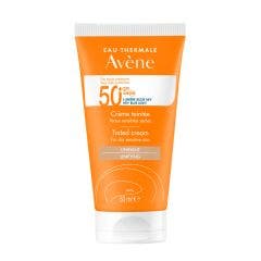 Tinted Cream Spf50+ 50ml Solaire Peaux sensibles sèches Avène Avène