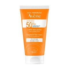 Cream Spf50+ Fragrance Free 50ml Solaire Peaux sensibles sèches Avène