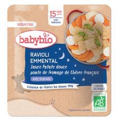Ravioli emmental sauce Patate Douce pointe de Fromage de chèvre français 190g Dès 15 Mois Babybio