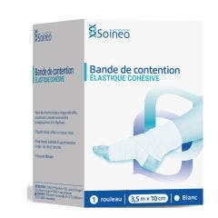 Bande de contention élastique cohésive 3,5mx10cm Blanc Soineo
