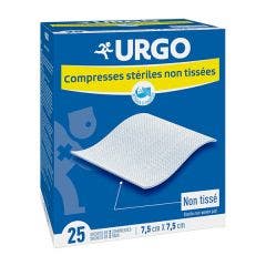 compresses Non Tissées 7,5cm x 7,5cm x25 Urgo