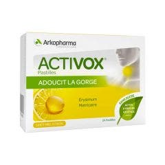 Activox Sugar Free Throat Pellets Honey Lemon X 24 24 pastilles Activox Arôme Citron Arkopharma