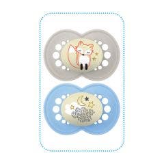 Anatomical Phosphorescent Silicone Pacifiers X 2 From 18 Months x2 18 Mois Et Plus Mam