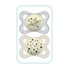 Anatomical Silicone Pacifier Ring Night X 2 0 To 6 Months 0-6 Mois 0.1 Mam