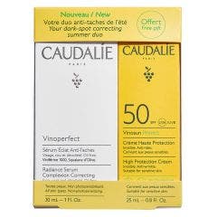 Gift box - Sun cream SPF50 anti-ageing + serum Vinoperfect Caudalie